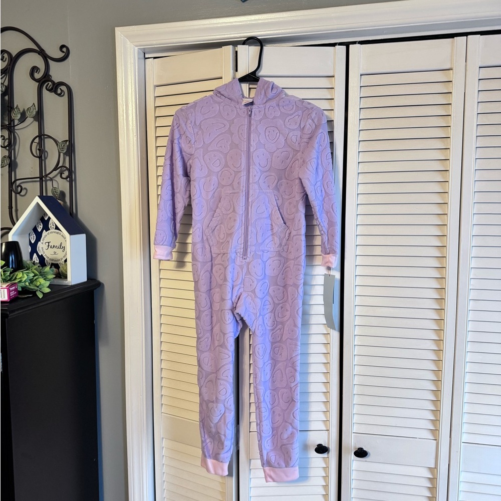 Cat & Jack Purple Hooded Onesie Pajamas SZ SM‎ NWT